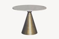 Eettafel ELEGANCIA 100cm ijzeren basis koper and marble top wit - 44859