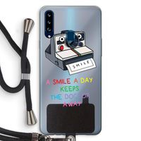 Smile: Samsung Galaxy A20s Transparant Hoesje met koord