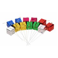24x Cadeau prikkers/stekers decoratie materiaal 3 x 3 x 3 cm - Feestdecoratievoorwerp
