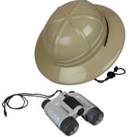 Ravensden Carnaval / verkleed set - safari jungle helm - voor kinderen - met plastic verrekijker set