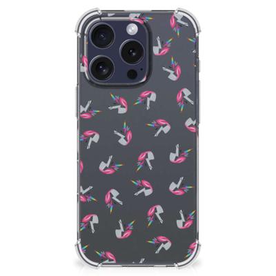 Doorzichtige Silicone Hoesje voor iPhone 16 Pro Unicorns