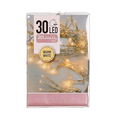 Kerstverlichting - op batterij - warm wit - 30 lampjes Kerstverlichting - op batterij - warm wit - 30 lampjes