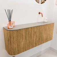 Toiletmeubel Mondiaz Joya Dlux | 101.6 cm | Meubelkleur Oak | Faye wastafel Opalo Wasbak Rechts | Zonder kraangat(en) Toiletmeubel Mondiaz Joya Dlux | 101.6 cm | Meubelkleur Oak | Faye wastafel Opalo Wasbak Rechts | Zonder kraangat(en)