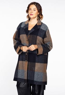 Yoek Cardi-jacket wool | Blauw | Maat 54/56