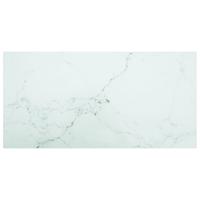 Tafelblad 100x50 cm 6 mm gehard glas met marmeren design wit