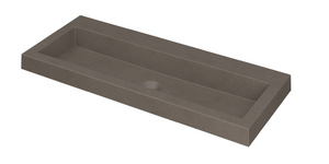 INK Dock wastafel quartz zonder kraangat 100x6x40cm, quartz beton