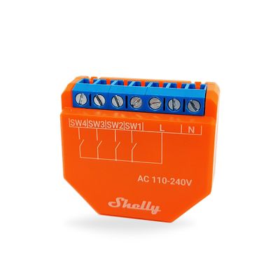 Shelly Plus i4 power relay Oranje
