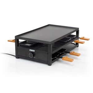 Princess 162655 Black Steel Raclette - Speciaal parkeerdek voor pannetjes - Inclusief 8 spatels