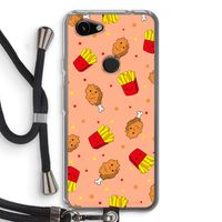 Chicken 'n Fries: Pixel 3a Transparant Hoesje met koord
