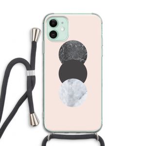 Marmeren cirkels: iPhone 11 Transparant Hoesje met koord