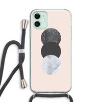 Marmeren cirkels: iPhone 11 Transparant Hoesje met koord
