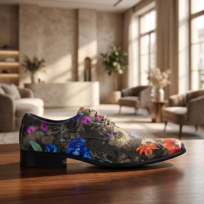 Grey Velour Flora Lureaux - Handgemaakte Nette Schoenen Voor Heren