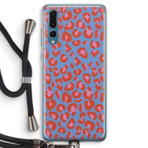 Leopard blue: Huawei P20 Pro Transparant Hoesje met koord