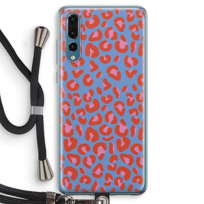 Leopard blue: Huawei P20 Pro Transparant Hoesje met koord