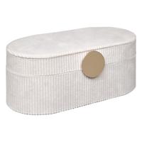 Sieraden/bijouterie kistje - 25 x 13 x 10 - creme - juwelenkistje - vakjes indeling