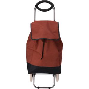 Boodschappen en losse spullen trolley - inhoud 30 liter - rood - met wielen