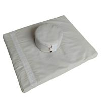 Zafu en Zabuton set met een lotus rond kussen - Grijs kasteel