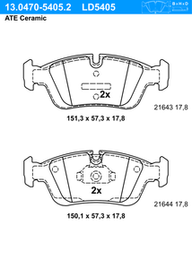 Remblokkenset, schijfrem ATE Ceramic ATE, u.a. fÃ¼r BMW