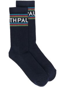 PS Paul Smith chaussettes nervurées à logo imprimé - Bleu