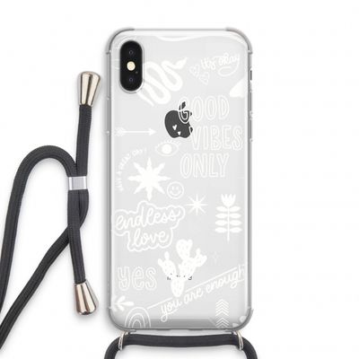 Good vibes: iPhone X Transparant Hoesje met koord