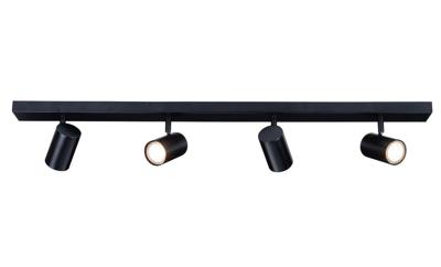 Prestara LED Plafondspot Zwart 4-lichts - Kantelbaar & Dimbaar - Opbouwspot voor Plafond - GU10 Fitting