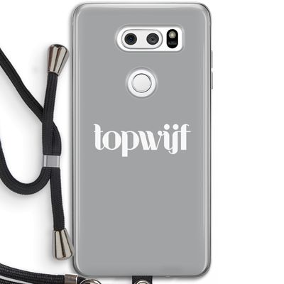 Topwijf Grijs Wit: LG V30 Transparant Hoesje met koord