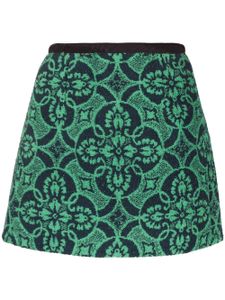 Marine Serre minijupe Towels à motif en jacquard - Vert