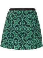 Marine Serre minijupe Towels à motif en jacquard - Vert