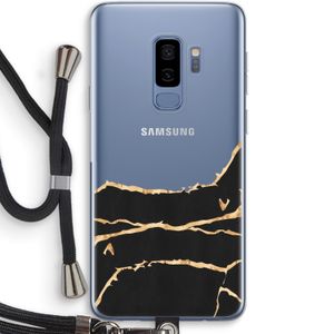 Gouden marmer: Samsung Galaxy S9 Plus Transparant Hoesje met koord