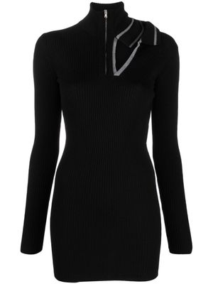 Y/Project robe courte nervurée à découpe - Noir