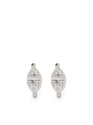 Ef Collection puces d'oreilles en or blanc 14ct ornées de diamants - Argent