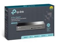TP-LINK 8 Port Gigabit PoE Switch Unmanaged Gigabit Ethernet (10/100/1000) Zwart Power over Ethernet - thumbnail