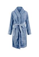Relax Company fleece badjas denimblauw