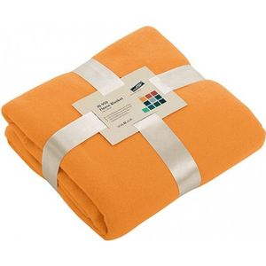 Fleece woondeken/woonplaid oranje 130 x 170 cm   -