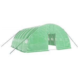 vidaXL Tuinkas met stalen frame 36 m² 6x6x2,85 m groen