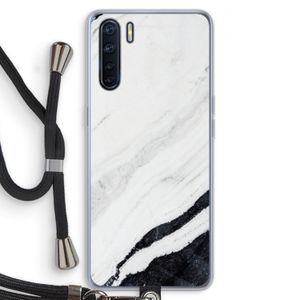 Elegante marmer: Oppo A91 Transparant Hoesje met koord