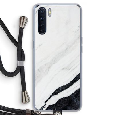 Elegante marmer: Oppo A91 Transparant Hoesje met koord
