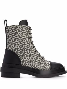 Giuseppe Zanotti bottines Malick à motif monogrammé - Noir