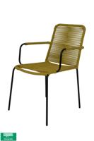 Denver dining tuinstoel stapelbaar rope Geel