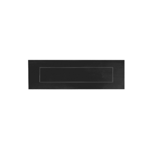 Briefplaat rechthoek geveerd 300x80mm - zwart