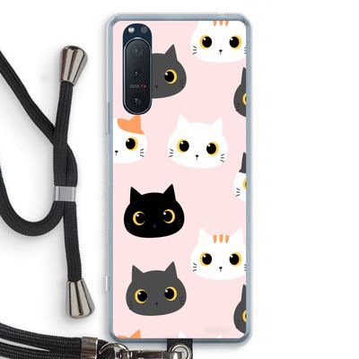 Katten: Sony Xperia 5 II Transparant Hoesje met koord