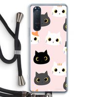 Katten: Sony Xperia 5 II Transparant Hoesje met koord