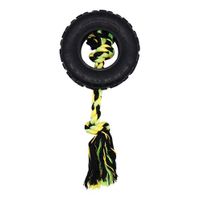 Happy pet Grrrelli tyre tugger zwart / groen - thumbnail