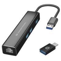 Hub USB 3 Poorten Conceptronic DONN07BA Zwart (1 Stuks)