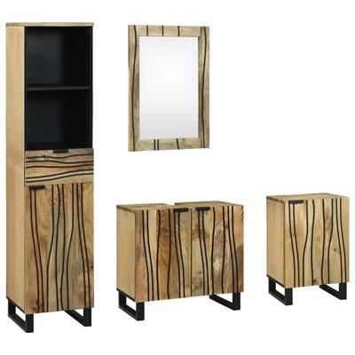Badkamermeubelset met lade 4 pcs Bruin 38 x 33 x 160 cm