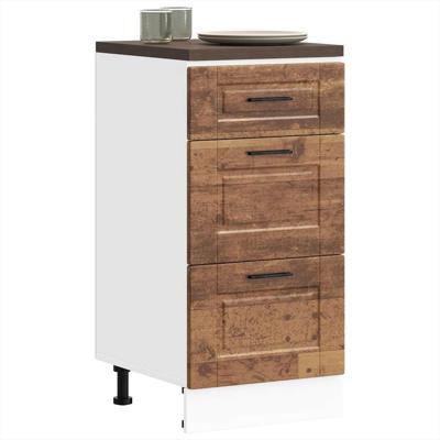 Keuken onderkast Porto bewerkt hout oud houtkleurig