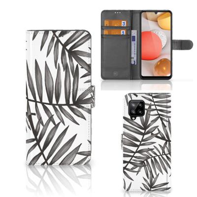 Samsung Galaxy A42 5G Hoesje Leaves Grey Samsung Galaxy A42 5G Hoesje Leaves Grey