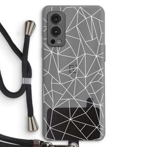 Geometrische lijnen wit: OnePlus Nord 2 5G Transparant Hoesje met koord