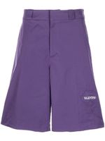 Valentino Garavani short à applique de fleur - Violet