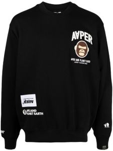 AAPE BY *A BATHING APE® sweat à logo appliqué - Noir